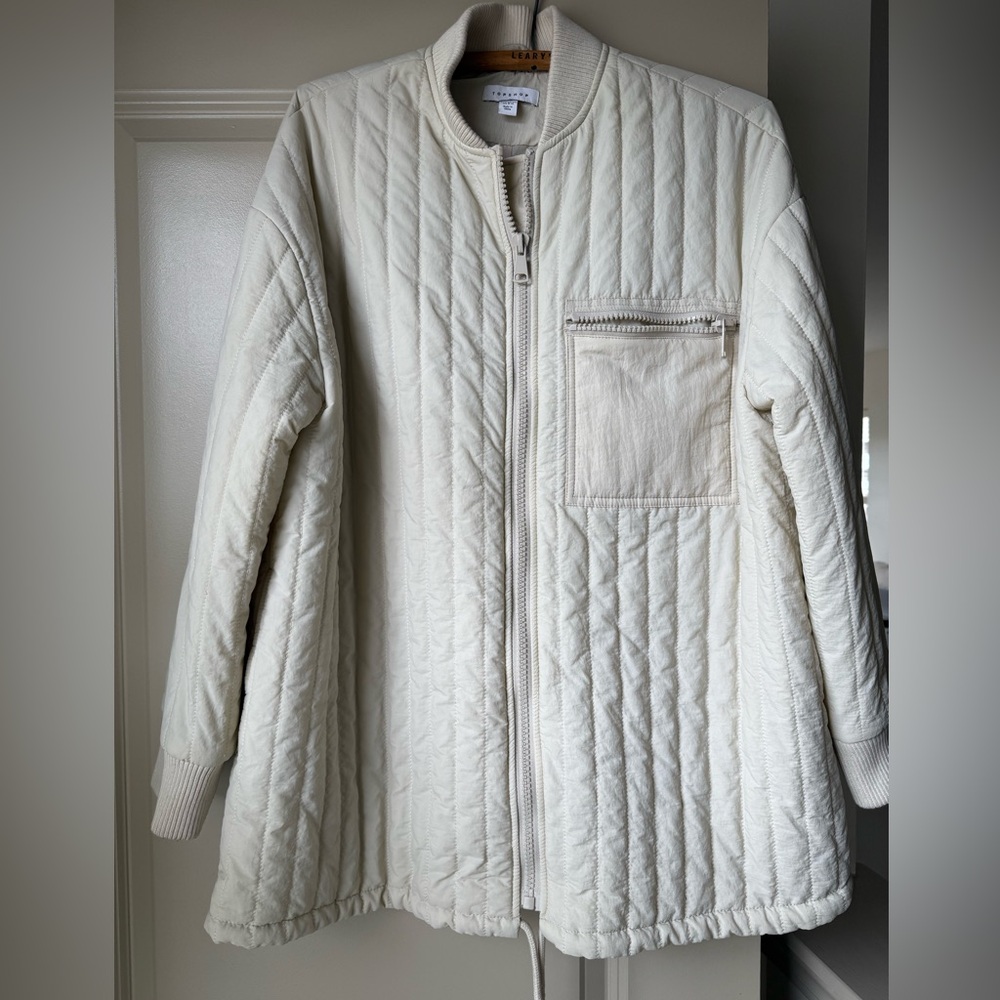 Topshop Cream Quilted Jacket